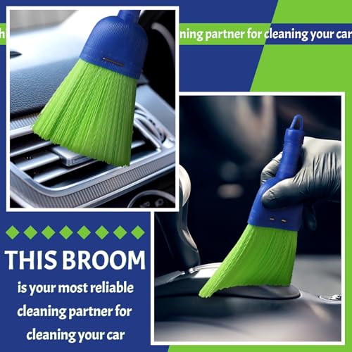 1 Pcs Whisk Broom Poly Fiber Hand Brush with Hang Hole Car Cleaning | Small Handheld Brooms for Car, Plastic Hand Whisk Brooms, Cleaning Table Camping Tent Windowsill Dirt Dust, 9.5 x 4 Inches