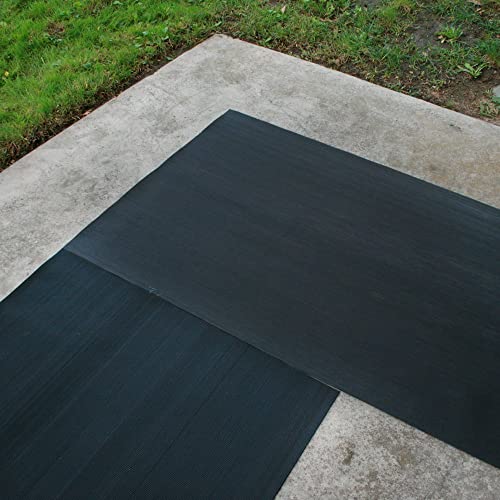 Rubber-Cal Fine Rib Corrugated Rubber Floor Mat - 1/8" x 3ft x 4ft Black - size: 48"L x 36"W x 0.1"Th