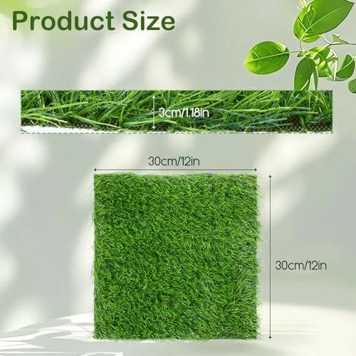 12Pack Chicken Nesting Pads, 12'x12' Nesting Box Pads Artificial Grass Washable Chicken Coop Bedding Laying Rug Fake Turf Mats Grass Carpet Garden Lawn for Hen & Small Pets (12PCS)