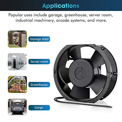 Wathai 172mm x 150mm AC Axial Fan 110V 120V Air Hockey Table Replacement | Dual Ball 6 Inch Exhaust High CFM Air Hockey Fan for Server DIY Cooling Ventilation Exhaust Projects 238 CFM - style: 172x150x51mm