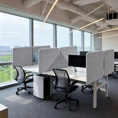 Desk Divider 2 Pcs Desk Privacy Panel 23.6'' x 23.6'',Acoustic Sound Absorbing and Noise Reducing Desk Partition for Office Desk,Clamp-on Desk Divider Partition with Adjustable Universal Base - size: 23.6''L x 23.6''W
