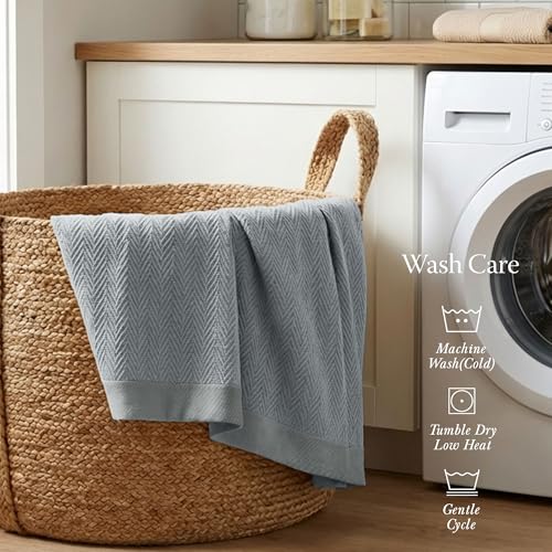 Threadmill Luxury 100% Cotton Queen Herringbone Blanket, Scottish Grey | All-Season Thermal Blanket, Soft & Breathable, Cozy Moisture-Wicking, OEKO-TEX Certified, Machine Washable, 90x92 in - color: Scottish Grey, size: Queen (90" x 92")