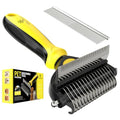 Spring Blossoms-2 in 1 Professional Grooming Rake for Cats & Dogs-Dematting Comb for Easy Mats & Tangles Removing,Pet Brush Safe No More Nasty Shedding and Flying Hair (Lemon Yellow) - color: Lemon Yellow