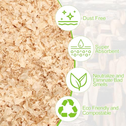 10LB Premium 100% Natural Radiata Pine Shavings for Chicken Coop Bedding,Wood Pine Shavings,Super Absorbent,Low Dust,Eliminating Bad Smells for Chicken Coops Nesting Boxes Brooder