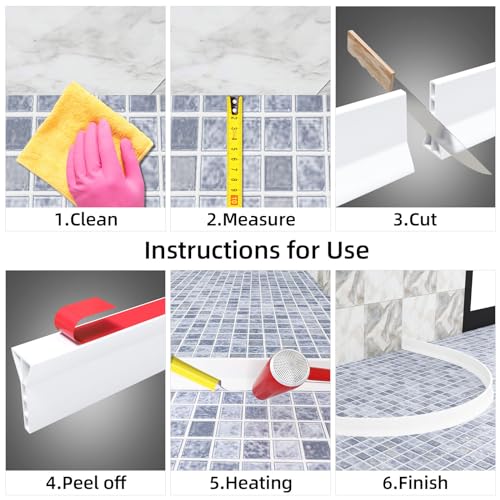 Raycity 3"H Shower Threshold Water Dam, Shower Water Guard (59 inch, White) | Silicone Rubber Water Stopper for Walk in Shower, Water Barrier, Prevent Leaks, Suitable for Bathroom, Kitchen - color: White, style: 59 inch