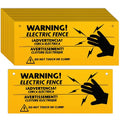 Blulu 24 Pieces Electric Fence Warning Signs 10 x 4 Inch | 10 x 4 Inch Plastic Danger Electric Fence Signs Safe Caution Warning for Farm Home
