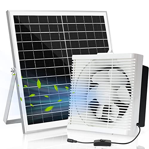 blessny 10" Solar Exhaust fan for Greenhouse, Chicken Coop, Shed & Pet | 25W Solar Powered Ventilation Vent Fan for Outdoor Air Circulation - size: 10" Fan Kit