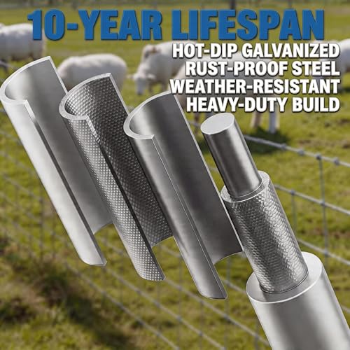 Farm Fence 6FT x 164FT, 12GA Livestock Fence, Goat Fence, Galvanized Cattle Fence, Heavy Zinc Coating Wire Fencing, for Goat Deer Yard Livestock Animals Protection - size: 6ft x 164ft