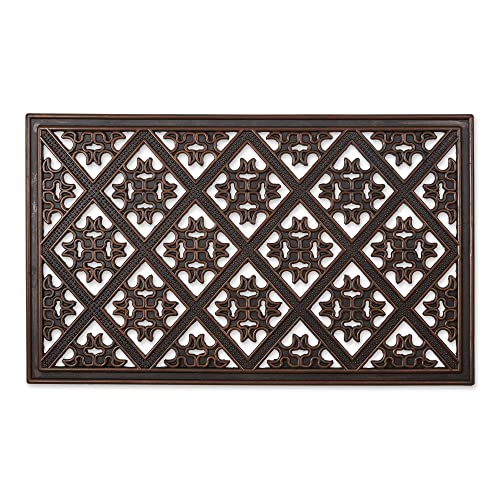DII Rubber Doormats Collection All Weather, 18x30, Brown Diamond Lattice - color: Brown Diamond Lattice, size: 1'6" x 2'6" (Rectangular)
