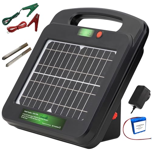 My Animal Command Solar Power Electric Fence Energizer Charger 0.25 Joules | Lithium Ion Battery, Containment, Protection, Livestock, Pet, Horses, Cattle, Sheep, Earthing rod included - size: MAC3ML 0.25 Joules