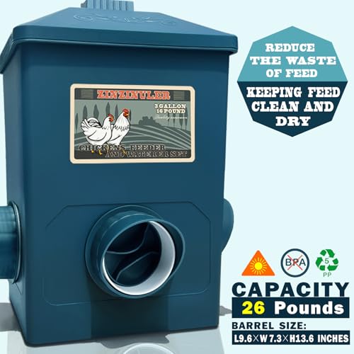Chicken Feeder, Hanging Automatic Chick Feeders, Chicken Coop Accessories(52 Pounds / 2 Pcs) - color: Midnight Blue