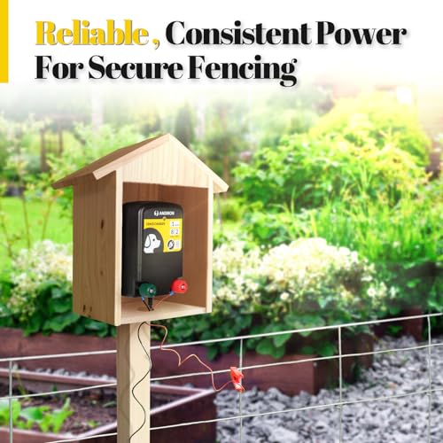 0.12 Joule Electric Fence, AC-Powered Electric Fence Charger for 2 Miles & 8 Acre Protection, Electric Fence Energizer Ideal for Gardens, Backyards & Small Livestock
