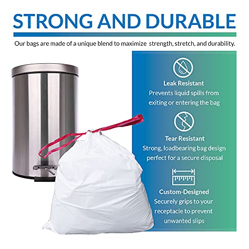Reli. 6-10 Gallon Trash Bags Drawstring | 500 Count Bulk | 22"x23" | White Trash Can Liners | 6, 8, 10 Gallon Drawstring Garbage Bags | Small - Medium