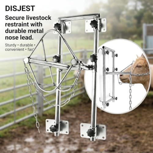 Heavy Duty Adjustable Stainless Steel Sturdy Goat Sheep Stand | Premium Reinforced Stainless Steel Livestock Trimming Goat Stand, 4-17.7 Inches Adjustable Height Animal Care Feeder Unit