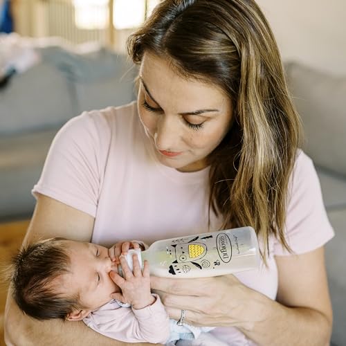 Dr. Brown's Natural Flow Anti-Colic Options+ Narrow Baby Bottle,Bear and Owl,8 oz/250 mL,with Level 1 Slow Flow Nipple,BPA Free,0m+,(Pack of 12) - color: Pink & Blue (Bear & Owl), size: 1 Count (Pack of 12)