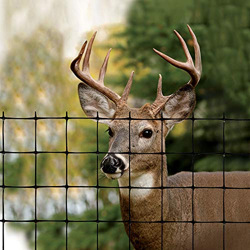 Tenax Deer Fence Barrier Reinforced Edge 7.5'x100' Black Made in USA Deer Control Fence 10 Yr 600 lb Breaking Load Reinforced PP Plastic Exclusive Rounded Tensile