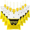 Outdoor Fly Traps for Patio - 8 Large Pre-Baited Flies Bags Disposable | Hanging Fly Catcher Killer Repellent with 8*50g Bait for Stable Horse Barn & Farm | Easy to use | Durable | Effective - size: 8 pack