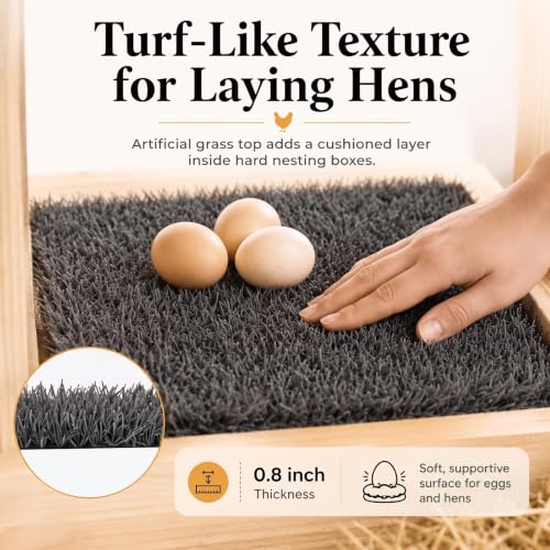 Chicken Nesting Pads, 12x12 Washable Artificial Grass Mat for Chicken Coop, Reusable Pet Garden Turf with Rubber Backing (8 PCS Gray) - color: 8 PCS Gray
