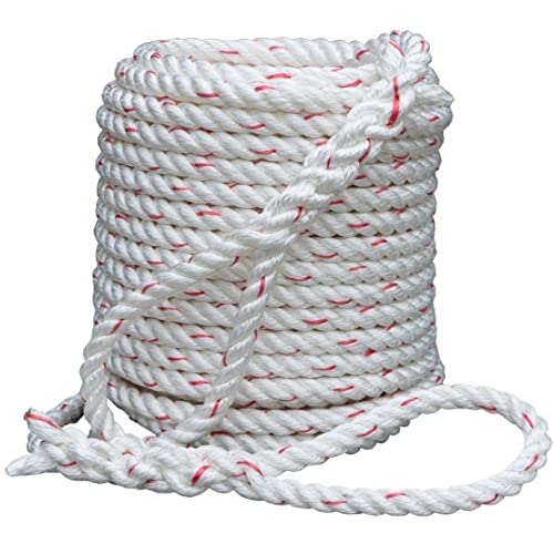Arborist Bull Rope | High Strength Polyester | Tree Hoist Rigging Line | 1 inch x 150 feet, 2 Eye splices - size: 1 inch diameter, 2 eye splices