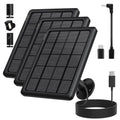 4W Solar Panel for Ring Cameras with 10FT Cable, Black, 3 | Compatible with Stick Up Cam/Plus Battery, Spotlight Cam Plus/Pro Battery, USB-C/DC/Micro Adapters, IP65 Weatherproof - color: Black