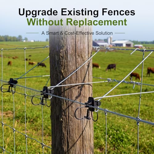 Pangda 12 Pcs 12 Inch Offset Electric Fence Wire Insulators Black Post Pinlock Insulator Post Clips for Tape Rope Electric Wire Animal Agricultural Farm Garden