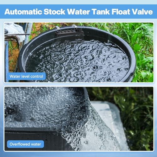 Cinnvoice 2 Pcs Water Trough Float Valve Stock Tank Float Valve Controlled Livestock Water Level Monitors Adjustable Automatic Cattle Supplies for Pond Farm Goat Horse Pool