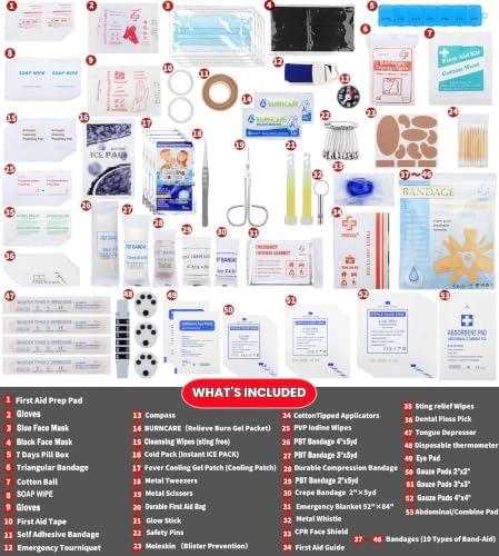 VRIEXSD 400 Piece Large First Aid Kit for Home, Car, Travel, Camping,Sports | Comprehensive & Well-Organized First Aid Kit – Premium Emergency Medical Supplies for Office, Hiking, Business & Outdoor Use