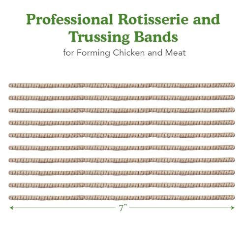 Regency Wraps Trussing Bands,10 Pack, 7 Inch Poultry Loops, Oven Safe | Food Safe Cotton Elastic For Making Rotisserie Chicken, Roasting Turkey, Forming Roasts, Alternative To Butcher Twine - style: 7-Inch (Pack of 10)