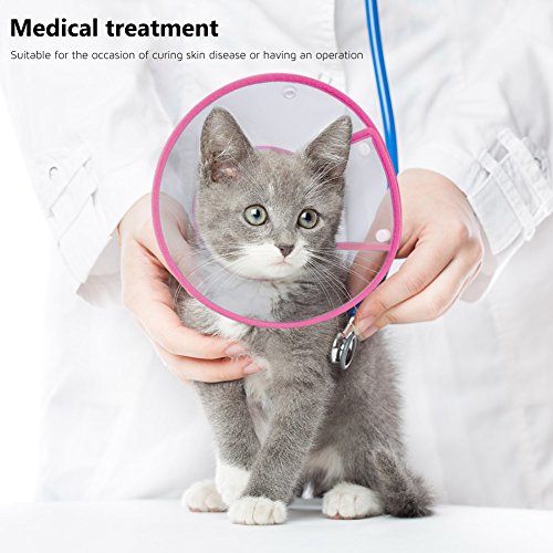 Cat Cone Collar, to Stop Licking, Recovery Elizabethan After Surgery, Clear Soft Neck E-Collar, Not Block Vision, for Kitten Puppy Dog Pet in Surgery Remedy - S in Rose | Stop Licking, Soft Cone, Clear Vision, Soft Padded Neck, Recovery Collar, After Surg