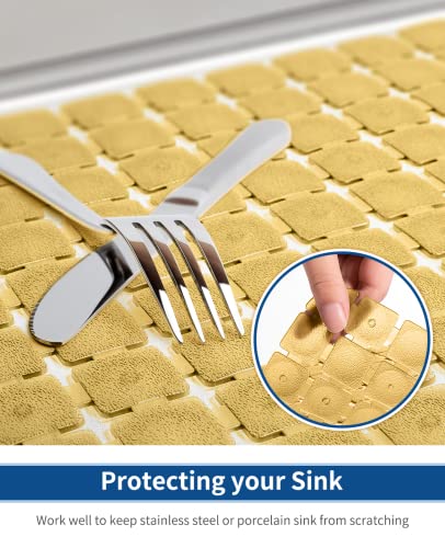 Bligli Sink Mat 2 Pack - 15.7x11.8 inch PVC Protectors for Stainless/Ceramic Sinks, Drain Mats (Brown) - color: Brown