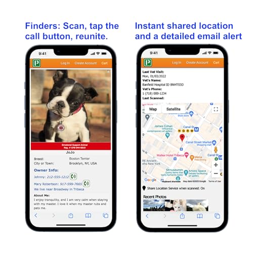 ESA ID Tag with QR Code – Emotional Support Animal Tag for Dogs & Cats, Scan to Contact Owner Instantly, No App Needed, Free Pet Profile - color: Green