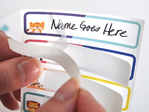 Bottle Labels, Write-On, Self-Laminating, Waterproof Kids Name Labels for Baby Bottles, Sippy Cup for Daycare School, Dishwasher Safe (Animal Friends), Made in The USA - color: Animal Friends