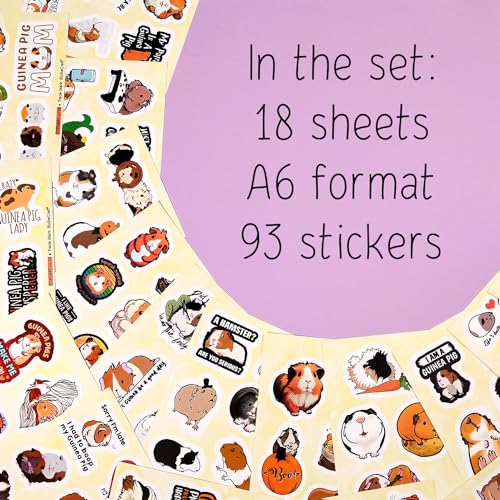 100Pcs Guinea Pig Stickers - Guinea Pig Party Supplies, Gifts for Women & Men - color: Guinea Pig Stickers