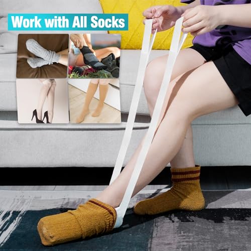 Sock Aid, Sock Helpers to Put on Your Socks for Seniors, Disabled, Pregnancy, Assist Device for Elderly, Tool Aide Puller Easy on and Off with No Bending(Blue 2 PACK) - color: Blue 2 Pack