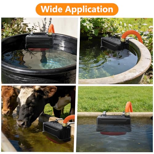 Automatic Livestock Water Trough Float Valve with Copper Connector & Ptfe Tape, Water Level Auto Control Stock Tank Float Valves for Cattle, Horse, Sheep Stock, Farm Animal, Pool, Pond (1 Pack)