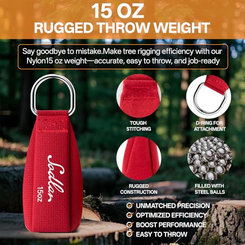 Arborist Throw Line Kit - Ultra Slick 166ft Rope with 15Oz Weight Throw Bag Low High Limb Throwing Adults Forestry Tree Trimming Cutting Gear - size: 166FT Rope with 15 Oz Throw Bag
