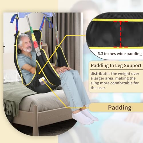 Universal Full Body Patient Lift Sling, Heavy Duty 500lbs Weight Capacity, Mesh Transfer and Bathing Sling for Home & Hospital Care, Easy Adjust and Washable (Lrge) - size: Lrge