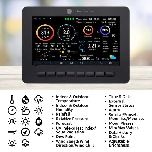 Ambient Weather WS-5000 Ultrasonic Smart Weather Station | With TFT Full Color LCD Display - style: Display Console + Ultrasonic + Raincup