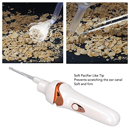 Electric Ear Suction Device, Portable Automatic Electric Vacuum Ear Pick Ear Cleaner Earwax Remover with LED Light for Earwax Removal, Soft Prevent Ear Pick Clean Tools Set (White) - color: White