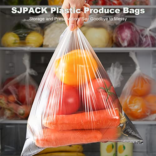 SJPACK 12 X 20 Inches Plastic Produce Bag on a Roll, Clear Bags for Fruits, Vegetable,350 Bags/Roll - color: 12"x20"/2 roll
