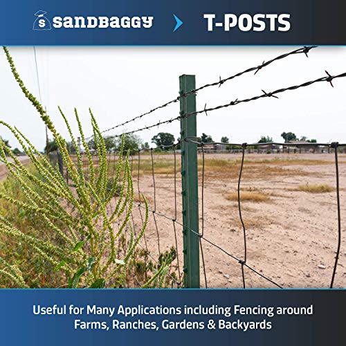 Sandbaggy Green Fence T-Post 5 Feet Length - for Securing Fencing or Safety Fence (800 Posts)