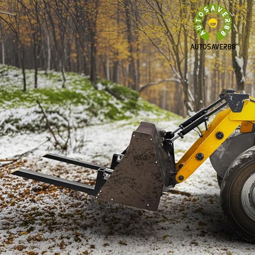 AUTOSAVER88 43" 2000lbs Clamp on Pallet Forks for Skid Steer Tractor Bucket | Quick Attach, Heavy Duty, Bolt-on, Length: 43" & Fork Length: 30", 45% Thicker Upgraded Wall, Reinforced Bolts & Screws - size: 43 Inch 2000lbs