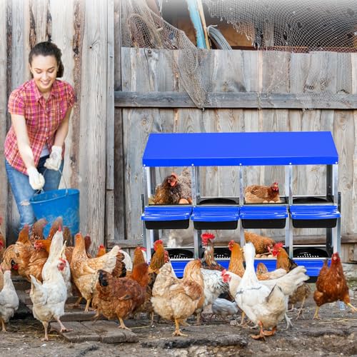 Chicken Nesting Box with Roll Away Design, 2-Layer Hen Nesting Boxes with Legs and Removable Lid, Easy Egg Collection, Cleanable Pull-Out Roosting Box for Chickens