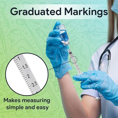 3 ml Syringe without Needle - 25 Pack of Individually Wrapped Disposable Syringes - Good for Medical, Scientific Lab, Home Use, and More - Sterile Luer Lock Syringes - style: 3 ML
