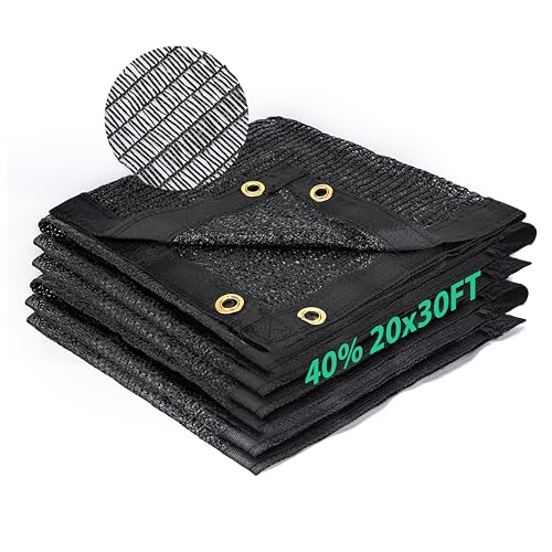 Kesfitt 40% Shade Cloth 20x30 ft, Breathable HDPE Mesh Sun Shade Tarp for Garden & Greenhouse, UV Resistant Outdoor Shade Fabric with Copper Grommets for Plants, Patio, Yard - size: 20ftx30ft, style: 40% Shading Rate