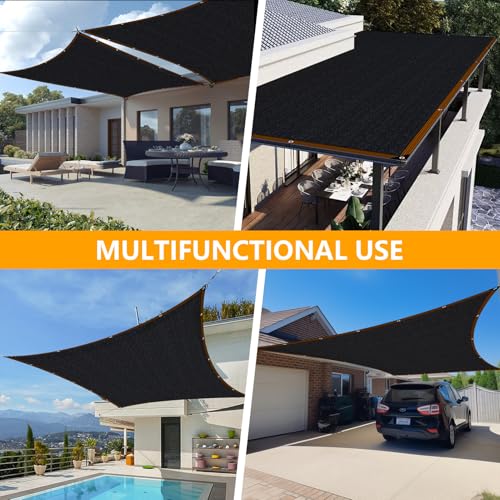 Shade-Cloth 85-90% for Garden Plants 10x10 FT, Black Sun-Block Shade Cover Mesh Tarp with Grommets Sun Shade Canopy for Outdoor Pergola Patio Flower Lawn Kennel Chicken Coop - size: 10x10 FT