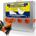 85lbs Large Capacity Metal Chicken Feeder, Galvanized Poultry Feeder Trough | Chicken Feeder No Waste, Rainproof Poultry Feeders, Preventing Small Animals, Suitable for Chickens, Ducks, Turkeys