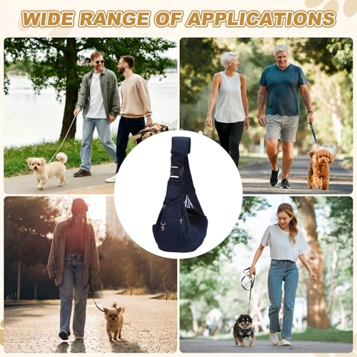 Dog Sling Carrier for Small Dogs and Cats Up to 16.5 Lbs, Breathable with Shoulder Pad Pet Crossbody Shoulder Bag, (Dark Blue, 1 Pcs) Intended for Outdoor/Camp/Travel - color: Dark Blue
