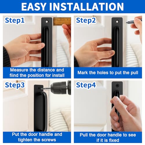 6-1/2" Black Metal Gate Pull Handle, Heavy Duty Outdoor Fence Gate Handles for Wooden Fences Shed Barn Door Hardware, 2 Pack Outdoor Fence Gate Use - size: 2 Pack 5 Inch Metal