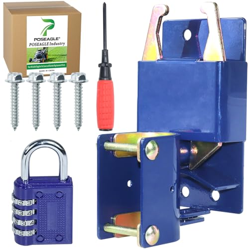 [Upgraded] Blue S16100100 Two Way Lockable Gate Latch | Include Hardware, 4-digit Combination Lock and Philips Screwdriver for Metal Gates with 1-5/8" to 2" Diameter Round Tubes - color: A03 1xLockable Gate Latch for 1-5/8" to 2" Tubes